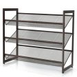 2 3 4 Tiers Flat and Slant Metal Shoe Rack for Entryway Hallway-3-Tier For Cheap