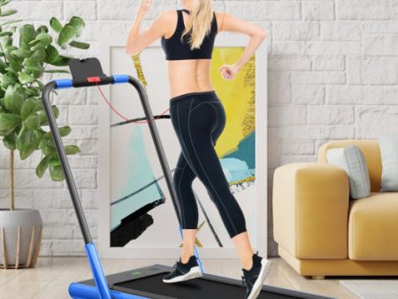 2-in-1 Folding Treadmill with Remote Control and LED Display-Blue Online Sale