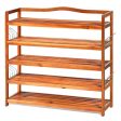 5-Tier Wood Large Shoe Rack Holds up 12-18 Pairs Online now