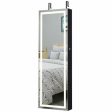 Mirrored Jewelry Armoire with Full Length Mirror and 2 Internal LED Lights-Black Online Hot Sale