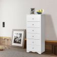 6 Drawers Chest Dresser Clothes Storage Bedroom Furniture Cabinet-White Sale