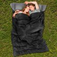 2 Person Waterproof Sleeping Bag with 2 Pillows-Black Sale