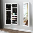 Wall And Door Mirrored Jewelry Cabinet With LED Light For Discount