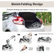 Folding Aluminum Infant Reversible Stroller with Diaper Bag-Black Fashion