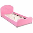 Twin Size Upholstered Platform Toddler Bed with Wood Slat Support Supply