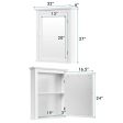 Bathroom Mirror Cabinet Wall Mounted Adjustable Shelf Medicine Storage-White Hot on Sale