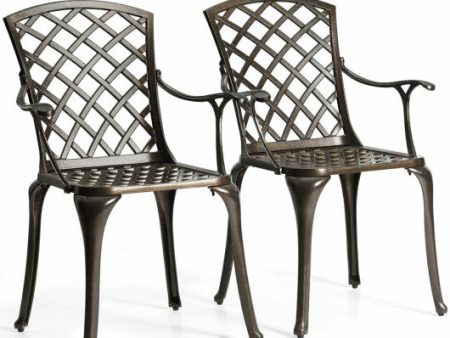 Outdoor Aluminum Dining Set of 2 Patio Bistro Chairs For Cheap