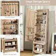 2-in-1 Wooden Cosmetics Storage Cabinet with Full-Length Mirror and Bottom Rack Online now