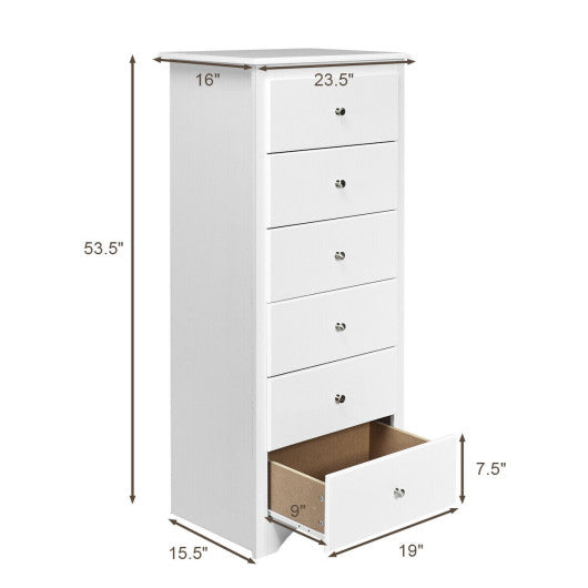 6 Drawers Chest Dresser Clothes Storage Bedroom Furniture Cabinet-White Sale