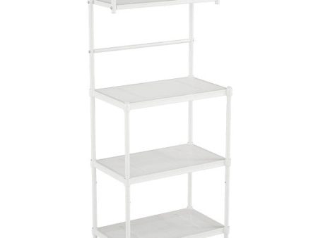 4-Tier Kitchen Storage Baker Microwave Oven Rack Shelves-White Supply