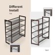 2 3 4 Tiers Flat and Slant Metal Shoe Rack for Entryway Hallway-4-Tier For Discount