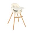 3-in-1 Convertible Wooden High Chair with Cushion-Beige on Sale