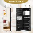 Lockable Storage Jewelry Cabinet with Frameless Mirror-Black Hot on Sale