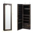 5 LEDs Lockable Mirror Jewelry Cabinet Armoire with 6 Drawers-Brown Online Hot Sale