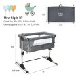 Travel Portable Baby Bed Side Sleeper  Bassinet Crib with Carrying Bag-Gray on Sale