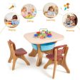 Children Kids Activity Table & Chair Set Play Furniture W Storage-Coffee Supply