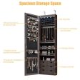 5 LEDs Lockable Mirror Jewelry Cabinet Armoire with 6 Drawers-Brown Online Hot Sale