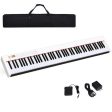 88-Key Portable Full-Size Semi-weighted Digital Piano Keyboard-White For Sale