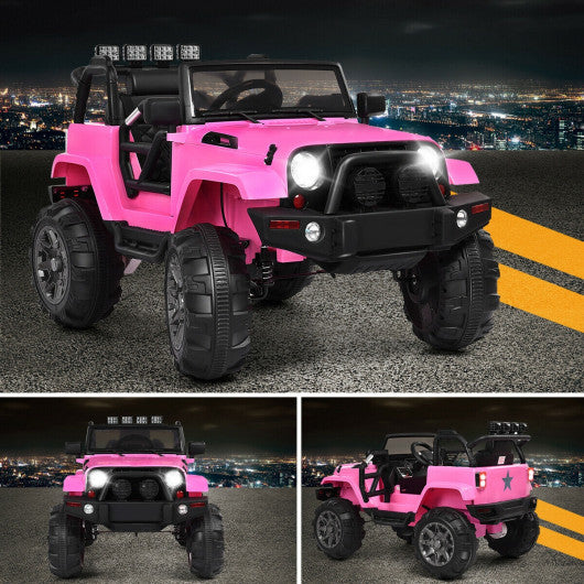 12V Kids Remote Control Riding Truck Car with LED Lights-Pink Cheap