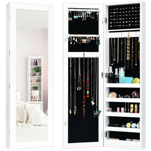 Door and Wall Mounted Armoire Jewelry Cabinet with Full-Length Mirror Online Hot Sale