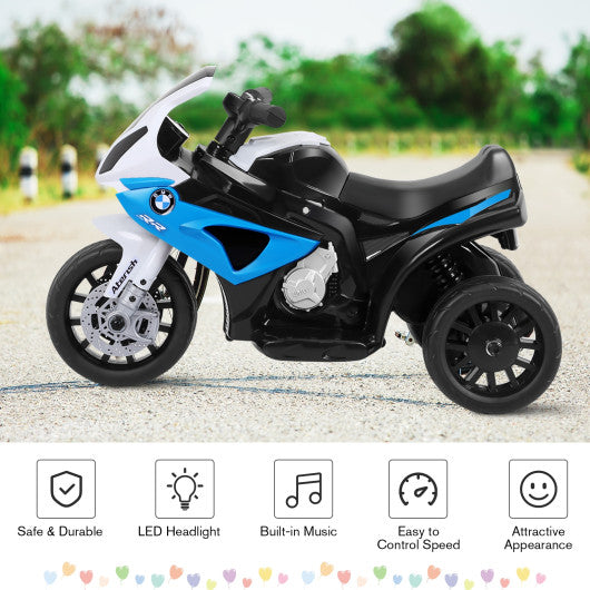 6V Kids 3 Wheels Riding BMW Licensed Electric Motorcycle-Blue For Sale