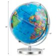 13  Illuminated World Globe 720° Rotating Map with LED Light Discount