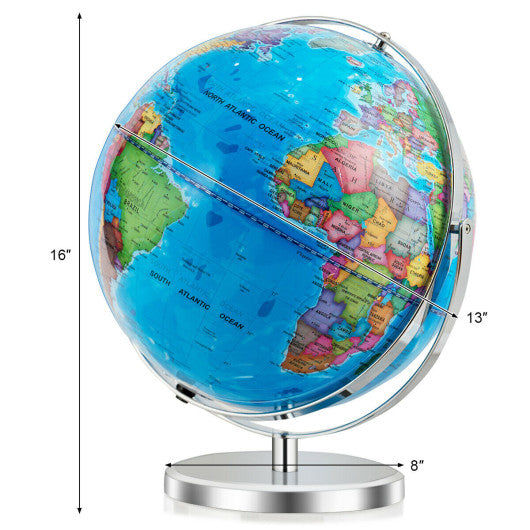 13  Illuminated World Globe 720° Rotating Map with LED Light Discount