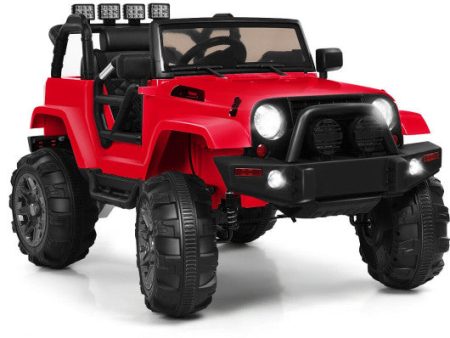 12V Kids Remote Control Riding Truck Car with LED Lights-Red Sale