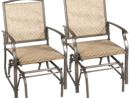 2 Pieces Patio Swing Single Glider Chair Rocking Seating For Cheap