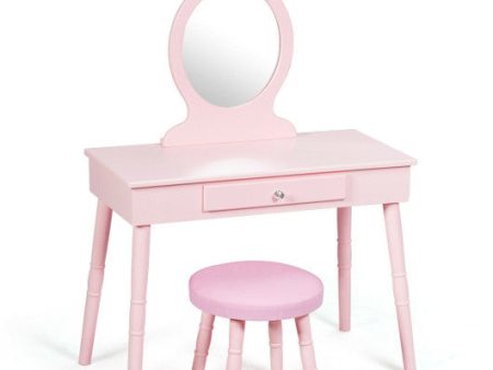 Kids Vanity Makeup Table and Chair Set Make Up Stool Sale