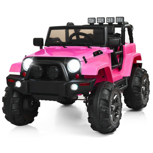 12V Kids Remote Control Riding Truck Car with LED Lights-Pink Cheap