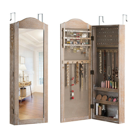 Wall Door Mounted Jewelry Armoire Cabinet with Mirror Supply