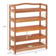 5-Tier Acacia Wood Shoe Rack with Side Metal Hooks Online Hot Sale