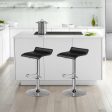 Set of 2 Adjustable PU Leather Backless Bar Stools-Black Online Sale