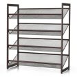 2 3 4 Tiers Flat and Slant Metal Shoe Rack for Entryway Hallway-4-Tier For Discount