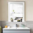 Wall-Mounted Multipurpose Vanity Mirror with Shelf-White Online now