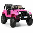 12V Kids Remote Control Riding Truck Car with LED Lights-Pink Cheap