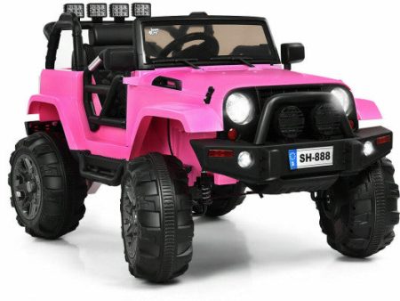 12V Kids Remote Control Riding Truck Car with LED Lights-Pink Cheap