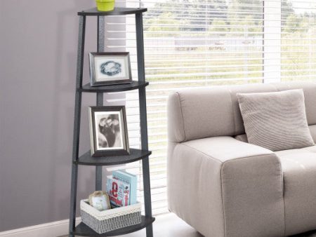 4-Tier Corner Shelf Metal Storage Rack Domestic Bookcase-Silver Hot on Sale