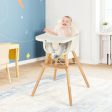 3-in-1 Convertible Wooden High Chair with Cushion-Beige on Sale