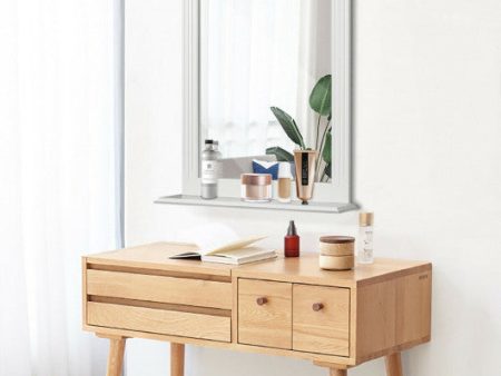 Wall-Mounted Multipurpose Vanity Mirror with Shelf-White Online now