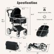 Folding Aluminum Infant Reversible Stroller with Diaper Bag-Black Fashion