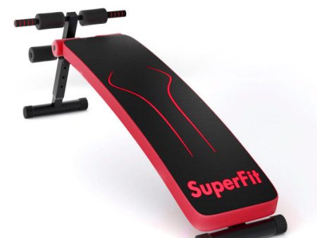 Folding Weight Bench Adjustable Sit-up Board Workout Slant Bench-Red Discount