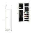 Wall And Door Mirrored Jewelry Cabinet With LED Light For Discount