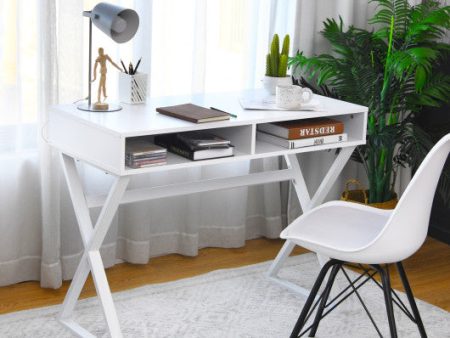 Modern Computer Desk Makeup Vanity Table with 2 Storage Compartments Online Sale