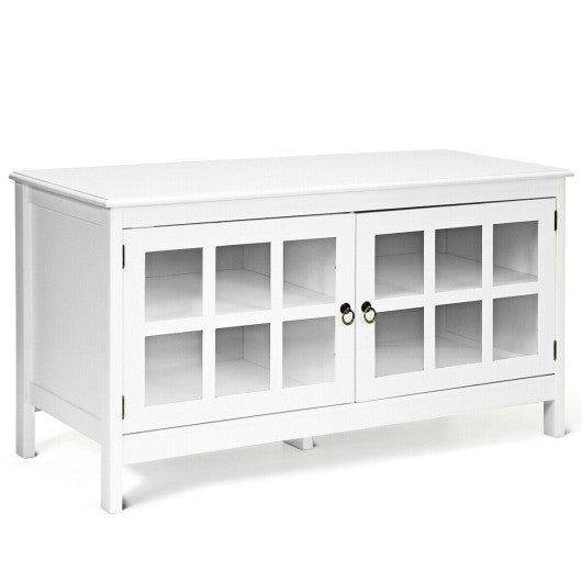 50 Inch Modern Wood Large TV Stand Entertainment Center for TV-White Cheap