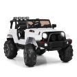 12V Kids Remote Control Riding Truck Car with LED Lights-White Supply