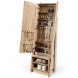 2-in-1 Wooden Cosmetics Storage Cabinet with Full-Length Mirror and Bottom Rack Online now