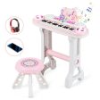 37-key Kids Electronic Piano Keyboard Playset-Pink For Cheap