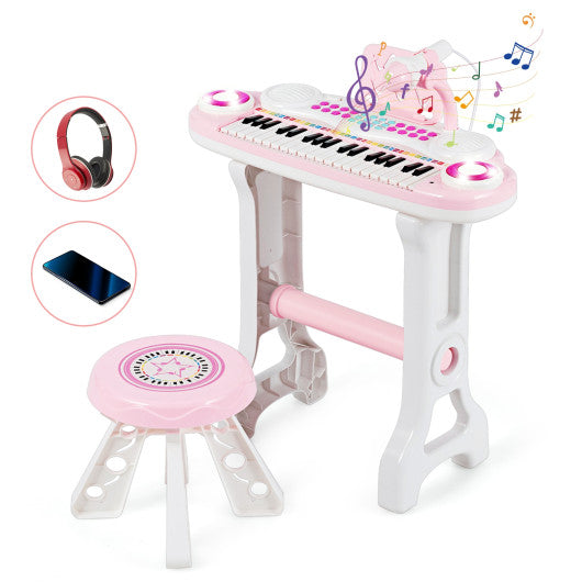 37-key Kids Electronic Piano Keyboard Playset-Pink For Cheap